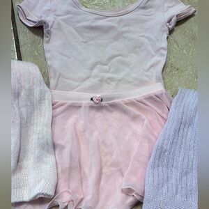 Pink Ballet leotard with skirt and legwarmers